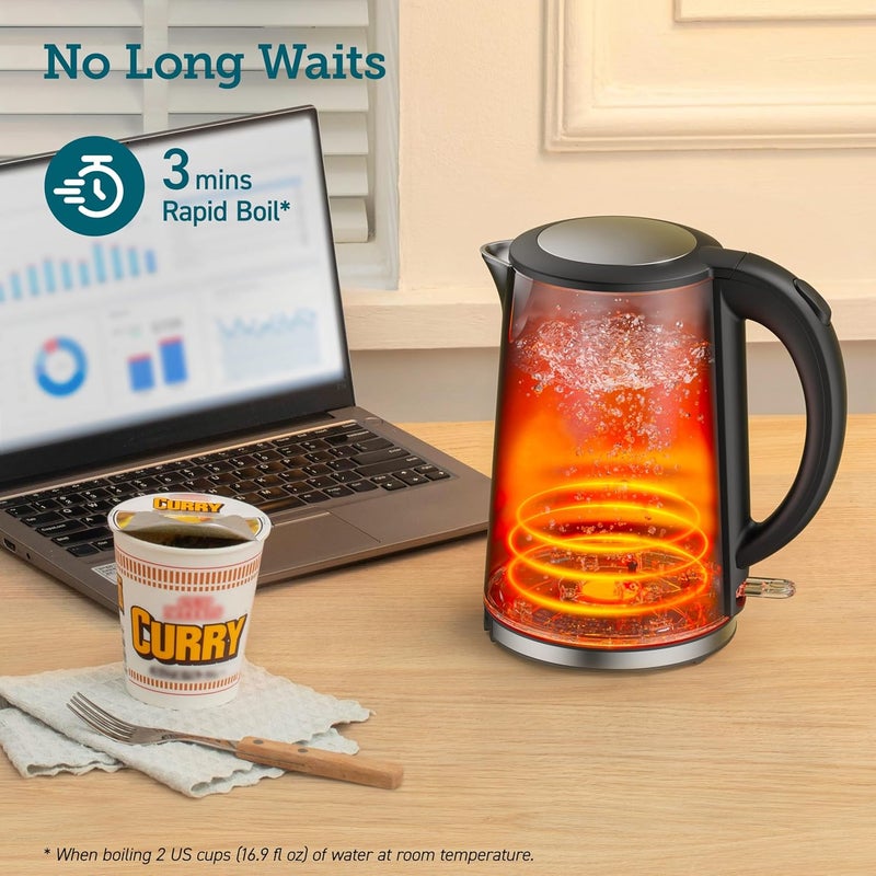 COSORI Electric Kettle, No Plastic Inner Lid, Filter and Spout, Double Wall Stainless Steel Keep Warm, Automatic Shut Off & Boil-Dry Protection, Durable Tea Kettle Boiler & Heater, 1.5L/1500W, Silver - Image 5